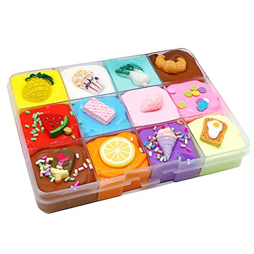 Gonetre Flauschiger Schleim für Mädchen Jungen, Slime Set zum selbermachen, DIY Fluffy Fruit Slime Kit, Zappelspielzeug sensorisches Spielzeug, Weihnachtsspielzeug, von Gonetre