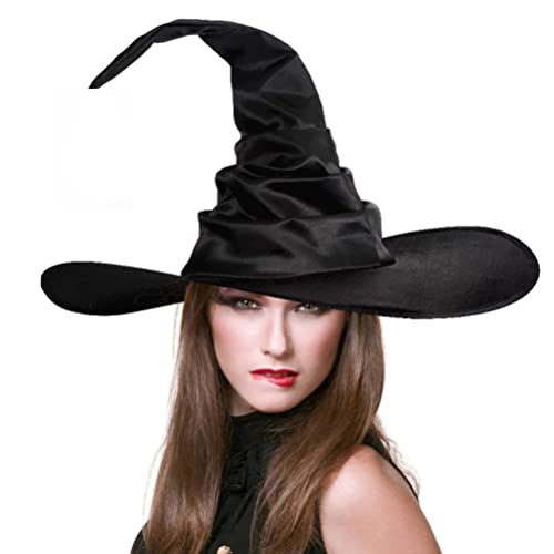Gonetre Halloween Hexenhüte Schwarze Spinnenschläger Witch Hut Große Rauchhüte Frauen Kostüm Accessoire für (Durchschnittlicher Code) von Gonetre
