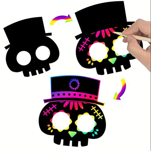 Gonetre Halloween-Regenbogen-Kratzkunst-Gesichtsabdeckungen-Set, Kreative Aktivität für und Erwachsene, Halloween-Partyzubehör Gonetre Halloween-Regenbogen-Kratzkunst-Gesichtsabdeckungen-Set, Kreative Aktivität für und Erwachsene, Halloween-Partyzubehör von Gonetre