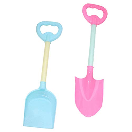 Gonetre Kids Beach Toys Sandschaufeln Langlebiger Plastikschaufel Im Freien für Strand Spielzeit Zufällige Farbe 40 cm (Runde Schaufel + Quadratschaufel) von Gonetre