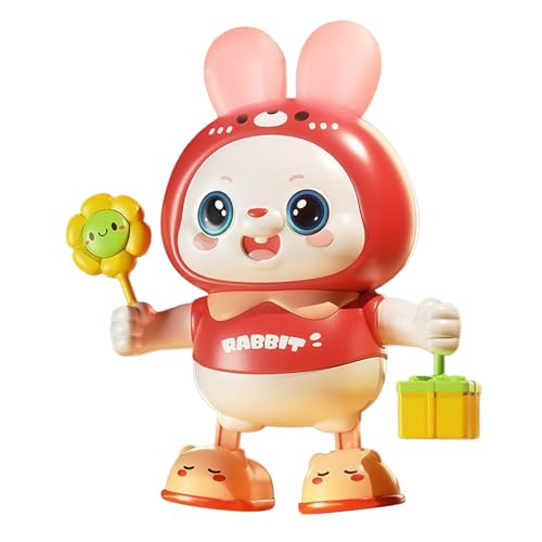 Gonetre Musical Dance Bunny Spielzeug Elektronische Interaktive Süße Hasen Kopf -Up -Training Spielzeug mit Musik und Lichtern für Neugeborene Babys Kleinkinder Home Outdoor Plastik (Rosa) von Gonetre
