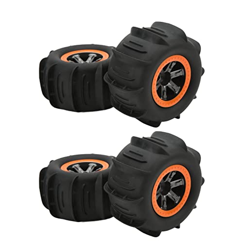 Gonetre RC Beach Reifen Multifunktion Wasserdichtes Haltbarer Gummi -RC -Autoräder für 1/12 1/10 RC Cars Strand Sandwüste Offstraße Schwarze 4pcs von Gonetre