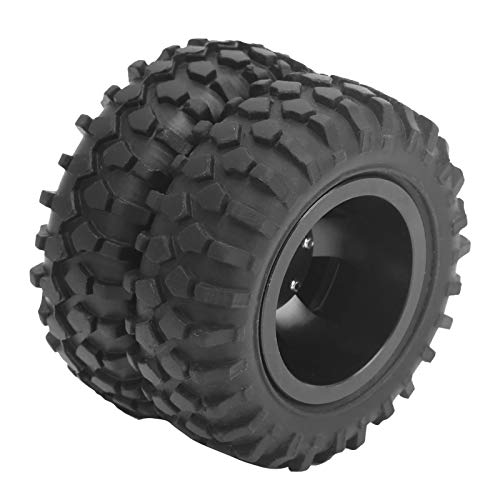 Gonetre RC-Truck-Reifen, Verschleißfest, 55 Mm, D12-010, Ersatz Passend WPL D12 1/10 Ferngesteuerter Truck, Aluminiumlegierung + Gummi (schwarz BL) von Gonetre