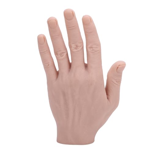 Gonetre Silikon Männliches Handmodell Realistische Wiederverwendbare Biegbare Künstliche Hand für Malerei -Praxisfestival -Requisiten und Zeigt Silikonmaterial 18 X 11 Cm (Linke Hand) von Gonetre