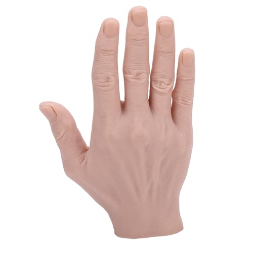 Gonetre Silikon Männliches Handmodell Realistische Wiederverwendbare Biegbare Künstliche Hand für Malerei -Praxisfestival -Requisiten und Zeigt Silikonmaterial 18 X 11 Cm (Rechte Hand) von Gonetre