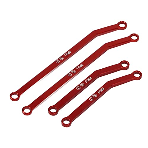 Rc Lower Links Rc Rod Linkage Kit Rc Lower Links Replacement Rc Tie Rod Links Rc Model Upgrade Parts Rc Chassis Links Set Aluminiumlegierung Rc Unterlenker für Axial 1/24 Scx24 (rot) von Gonetre