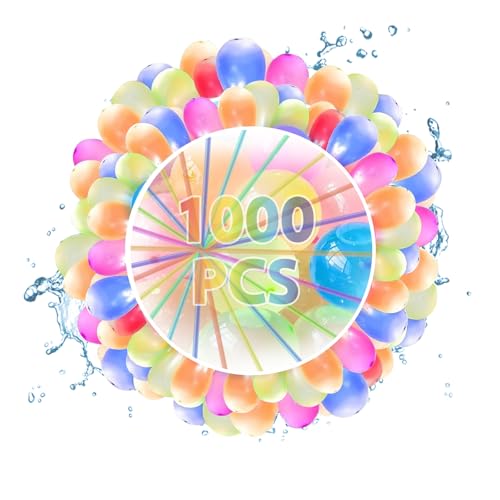 1000 Stück Wasserballons für Kinder und Erwachsene, leicht zu befüllen, selbstdichtende Ballons für Sommerparty und Wasserballonschlacht im Freien 1000 Stück Wasserballons für Kinder und Erwachsene, leicht zu befüllen, selbstdichtende Ballons für Sommerparty und Wasserballonschlacht im Freien von Gonggi