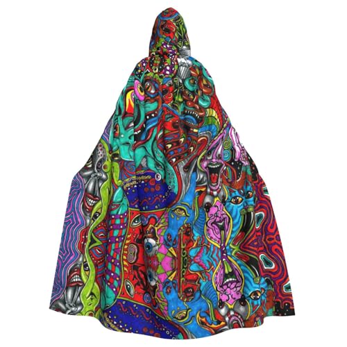 Abstraktes Monster-Umhang für Erwachsene, Party-Umhang für Erwachsene, Halloween, Zauberer, Übergröße, Horror-Umhang mit Kapuze von Gongjuy