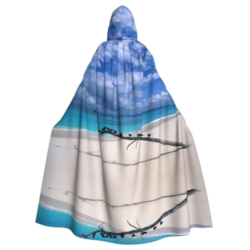 Gongjuy Beach Sky Party-Umhang für Erwachsene, Halloween, Zauberer, Übergröße, Horror-Umhang mit Kapuze von Gongjuy