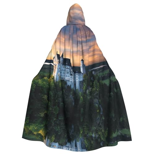 Gongjuy Beautiful Dusk Party-Umhang für Erwachsene, Halloween-Zauberer, Übergröße, Horror-Umhang mit Kapuze von Gongjuy