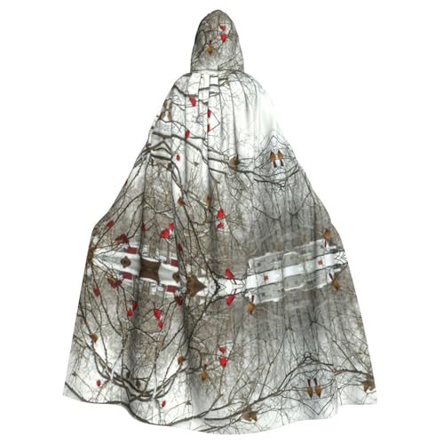 Gongjuy Birke Trees Partyumhang für Erwachsene, Kostüm-Zubehör, Halloween-Zauberer, Übergröße, Horror-Umhang mit Kapuze von Gongjuy
