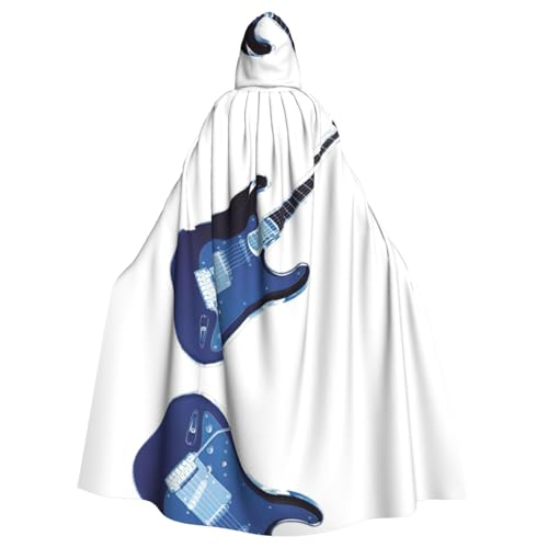 Gongjuy Blaue Gitarre Erwachsene Party Umhang Kleidung Zubehör Erwachsene Halloween Zauberer Übergröße Kapuze Horror Umhang von Gongjuy
