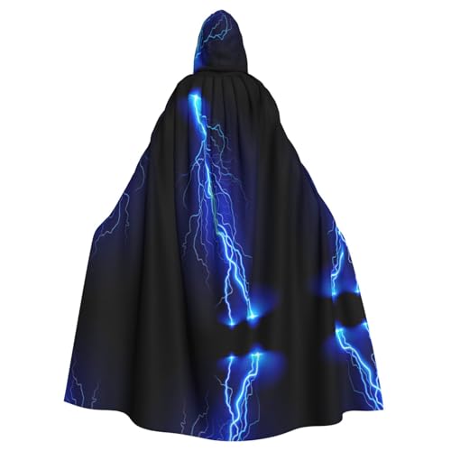 Gongjuy Blauer Nachthimmel für Erwachsene, Party-Umhang, Bekleidungszubehör, Halloween-Zauberer, Übergröße, Horror-Umhang mit Kapuze von Gongjuy