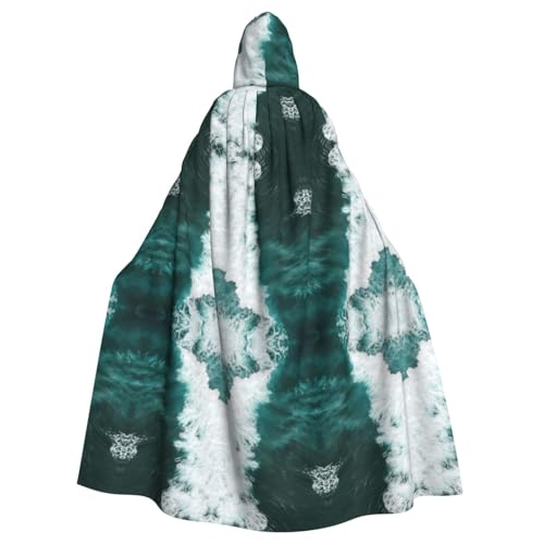 Gongjuy Blue Ocean Surf Party-Umhang für Erwachsene, Halloween, Zauberer, Übergröße, Horror-Umhang mit Kapuze von Gongjuy