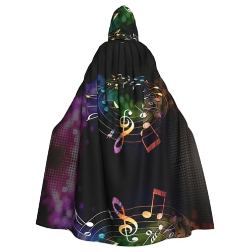 Gongjuy Bunte Musiknoten für Erwachsene, Party-Umhang, Bekleidungszubehör, Halloween-Zauberer, Übergröße, Horror-Umhang mit Kapuze Gongjuy Bunte Musiknoten für Erwachsene, Party-Umhang, Bekleidungszubehör, Halloween-Zauberer, Übergröße, Horror-Umhang mit Kapuze von Gongjuy