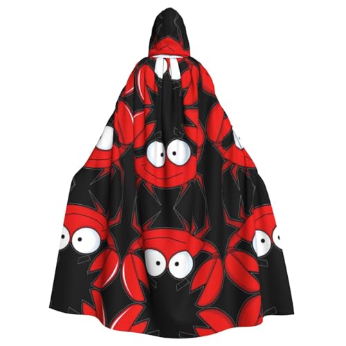 Gongjuy Cartoon-Krabben-Partyumhang für Erwachsene, Halloween-Zauberer, Übergröße, Horror-Umhang mit Kapuze Gongjuy Cartoon-Krabben-Partyumhang für Erwachsene, Halloween-Zauberer, Übergröße, Horror-Umhang mit Kapuze von Gongjuy