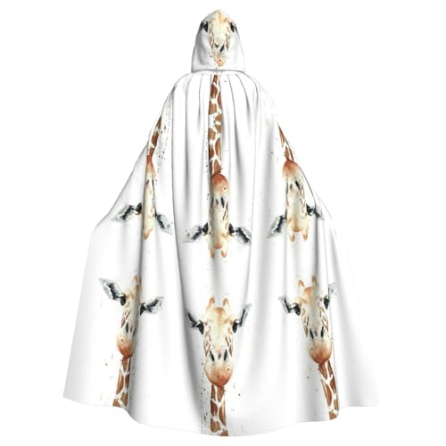 Gongjuy Clever Giraffe Party-Umhang für Erwachsene, Halloween-Zauberer, Übergröße, Horror-Umhang mit Kapuze von Gongjuy