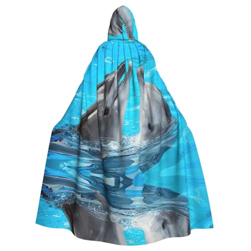 Gongjuy Cooler Delfin-Party-Umhang für Erwachsene, Halloween-Zauberer, Übergröße, Horror-Umhang mit Kapuze Gongjuy Cooler Delfin-Party-Umhang für Erwachsene, Halloween-Zauberer, Übergröße, Horror-Umhang mit Kapuze von Gongjuy