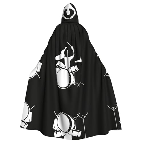 Gongjuy Drummer Partyumhang für Erwachsene, Zubehör, Halloween-Zauberer, Übergröße, Horror-Umhang mit Kapuze Gongjuy Drummer Partyumhang für Erwachsene, Zubehör, Halloween-Zauberer, Übergröße, Horror-Umhang mit Kapuze von Gongjuy