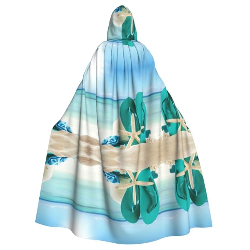 Gongjuy Flip-Flops Partyumhang für Erwachsene, Zubehör, Halloween-Zauberer, Übergröße, Horror-Umhang mit Kapuze von Gongjuy