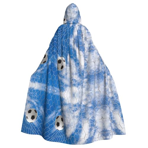 Gongjuy Fußball-Umhang für Erwachsene, Party-Umhang für Erwachsene, Halloween-Zauberer, Übergröße, Horror-Umhang mit Kapuze, Blau von Gongjuy