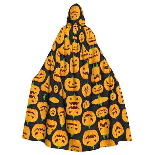 Gongjuy Halloween-Kürbis-Muster, Partyumhang für Erwachsene, Zubehör, Halloween-Zauberer, Übergröße, Horror-Umhang mit Kapuze Gongjuy Halloween-Kürbis-Muster, Partyumhang für Erwachsene, Zubehör, Halloween-Zauberer, Übergröße, Horror-Umhang mit Kapuze von Gongjuy