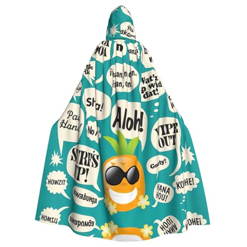Gongjuy Hawaiianische Slogans Partyumhang für Erwachsene, Zubehör, Halloween-Zauberer, Übergröße, Horror-Umhang mit Kapuze Gongjuy Hawaiianische Slogans Partyumhang für Erwachsene, Zubehör, Halloween-Zauberer, Übergröße, Horror-Umhang mit Kapuze von Gongjuy