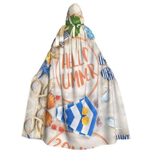 Gongjuy Hello Summer Beach Erwachsenen-Partyumhang Bekleidungszubehör, Halloween-Zauberer, Übergröße, Horror-Umhang mit Kapuze Gongjuy Hello Summer Beach Erwachsenen-Partyumhang Bekleidungszubehör, Halloween-Zauberer, Übergröße, Horror-Umhang mit Kapuze von Gongjuy