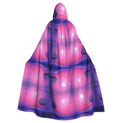 Gongjuy Nachtszene, Ölgemälde für Erwachsene, Party-Umhang, Bekleidungszubehör, Halloween-Zauberer, Übergröße, Horror-Umhang mit Kapuze von Gongjuy