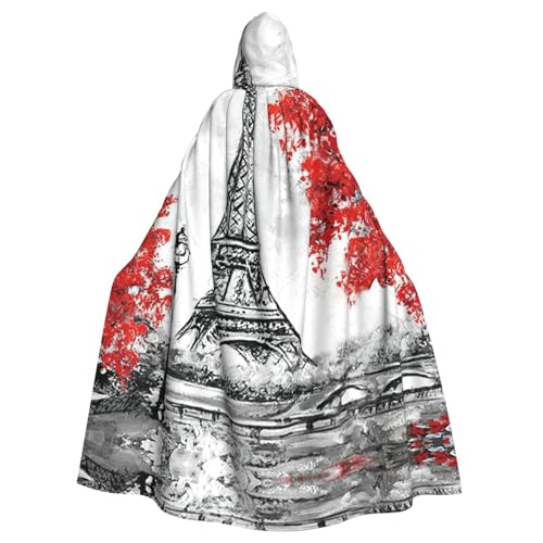 Gongjuy Paris Party-Umhang für Erwachsene, Halloween, Zauberer, Übergröße, Horror-Umhang mit Kapuze Gongjuy Paris Party-Umhang für Erwachsene, Halloween, Zauberer, Übergröße, Horror-Umhang mit Kapuze von Gongjuy
