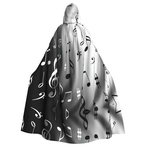Gongjuy Party-Umhang mit Musiknoten für Erwachsene, Halloween-Zauberer, Übergröße, Horror-Umhang mit Kapuze Gongjuy Party-Umhang mit Musiknoten für Erwachsene, Halloween-Zauberer, Übergröße, Horror-Umhang mit Kapuze von Gongjuy