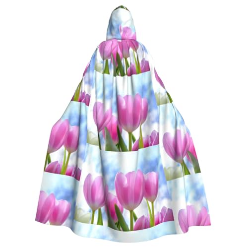 Gongjuy Party-Umhang mit Tulpenblumen, für Erwachsene, Halloween, Zauberer, Übergröße, Horror-Umhang mit Kapuze Gongjuy Party-Umhang mit Tulpenblumen, für Erwachsene, Halloween, Zauberer, Übergröße, Horror-Umhang mit Kapuze von Gongjuy
