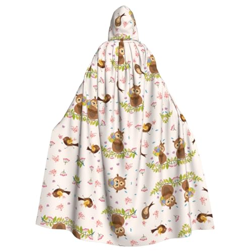 Gongjuy Party-Umhang mit niedlicher Eule für Erwachsene, Halloween-Zauberer, Übergröße, Horror-Umhang mit Kapuze Gongjuy Party-Umhang mit niedlicher Eule für Erwachsene, Halloween-Zauberer, Übergröße, Horror-Umhang mit Kapuze von Gongjuy
