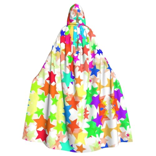 Gongjuy Partyumhang mit buntem Stern für Erwachsene, Halloween-Zauberer, Übergröße, Horror-Umhang mit Kapuze Gongjuy Partyumhang mit buntem Stern für Erwachsene, Halloween-Zauberer, Übergröße, Horror-Umhang mit Kapuze von Gongjuy