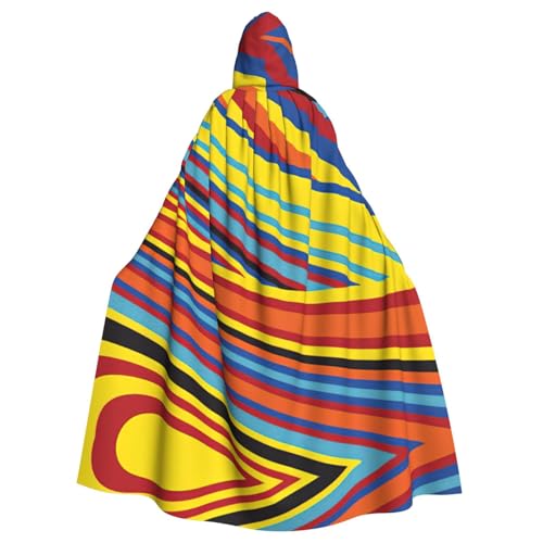 Gongjuy Partyumhang mit bunten Streifen für Erwachsene, Halloween, Zauberer, Übergröße, Horror-Umhang mit Kapuze Gongjuy Partyumhang mit bunten Streifen für Erwachsene, Halloween, Zauberer, Übergröße, Horror-Umhang mit Kapuze von Gongjuy