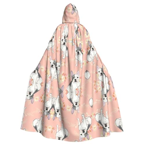 Gongjuy Partyumhang mit französischer Bulldogge für Erwachsene, Halloween-Zauberer, Übergröße, Horror-Umhang mit Kapuze Gongjuy Partyumhang mit französischer Bulldogge für Erwachsene, Halloween-Zauberer, Übergröße, Horror-Umhang mit Kapuze von Gongjuy