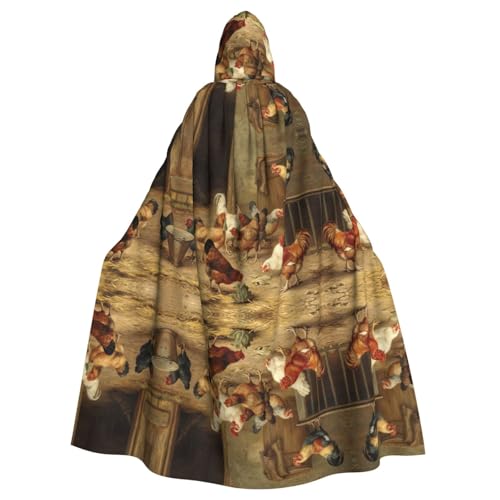 Gongjuy Roast Chicken Hen Farm Adult Party Cloak Clothing Accessories, Adult Halloween Wizard Plus Size Hooded Horror Cloak von Gongjuy