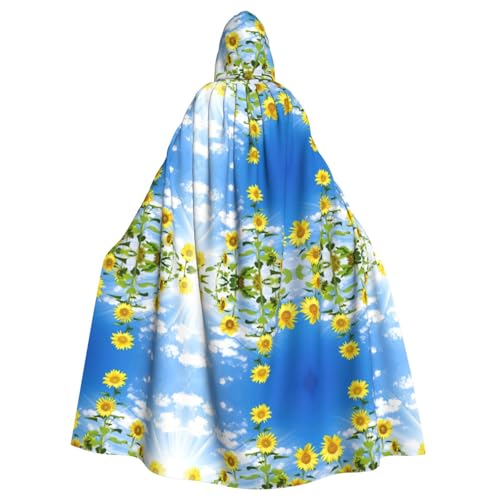 Gongjuy Schöne Sonnenblume. 1 x Party-Umhang für Erwachsene, Halloween-Zauberer, Übergröße, Horror-Umhang mit Kapuze Gongjuy Schöne Sonnenblume. 1 x Party-Umhang für Erwachsene, Halloween-Zauberer, Übergröße, Horror-Umhang mit Kapuze von Gongjuy