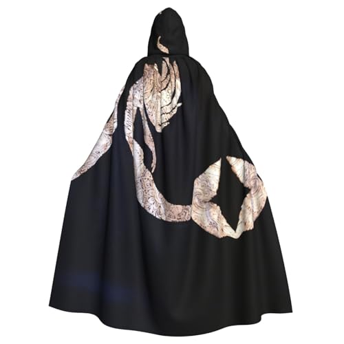 Gongjuy Schwarzer Meerjungfrauen-Partyumhang für Erwachsene, Halloween-Zauberer, Übergröße, Horror-Umhang mit Kapuze Gongjuy Schwarzer Meerjungfrauen-Partyumhang für Erwachsene, Halloween-Zauberer, Übergröße, Horror-Umhang mit Kapuze von Gongjuy