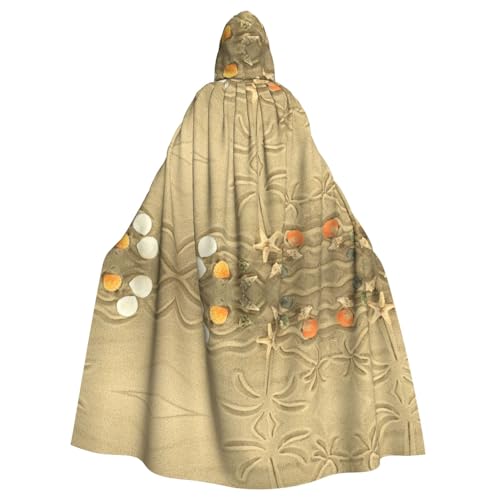 Gongjuy Seestern mit Palmen für Erwachsene, Party-Umhang, Bekleidungszubehör, Halloween-Zauberer, Übergröße, Horror-Umhang mit Kapuze von Gongjuy