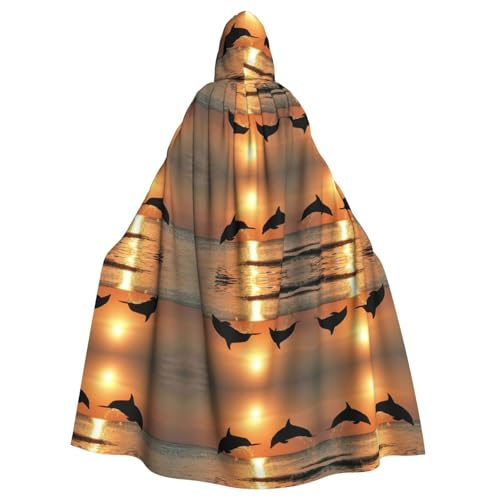Gongjuy Sonnenuntergang Delfin Erwachsenen-Partyumhang Bekleidungszubehör, Halloween-Zauberer, Übergröße, Horror-Umhang mit Kapuze Gongjuy Sonnenuntergang Delfin Erwachsenen-Partyumhang Bekleidungszubehör, Halloween-Zauberer, Übergröße, Horror-Umhang mit Kapuze von Gongjuy