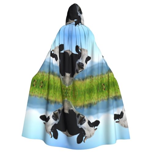 Gongjuy Süße Kuh-Party-Umhang für Erwachsene, Halloween-Zauberer, Übergröße, Horror-Umhang mit Kapuze von Gongjuy