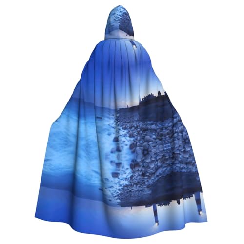 Gongjuy The Seaside Lighthouse Party-Umhang für Erwachsene, Halloween-Zauberer, Übergröße, Horror-Umhang mit Kapuze von Gongjuy