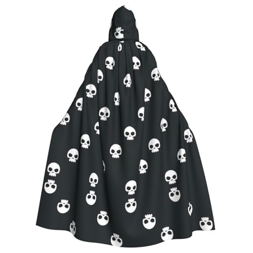 Gongjuy Totenkopf-Umhang für Erwachsene, Party-Umhang für Erwachsene, Halloween, Zauberer, Übergröße, Horror-Umhang mit Kapuze von Gongjuy