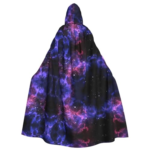 Gongjuy Universe Galaxy Star Space Partyumhang für Erwachsene, Zubehör, Halloween-Zauberer, Übergröße, Horror-Umhang mit Kapuze von Gongjuy