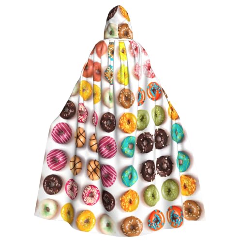 Gongjuy Verschiedene Geschmacksrichtungen von Donuts für Erwachsene, Party-Umhang, Bekleidungszubehör, Halloween-Zauberer, Übergröße, Horror-Umhang mit Kapuze von Gongjuy