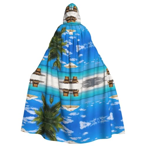 Gongjuy Weißer Strand, tropisches Meer, Partyumhang für Erwachsene, Zubehör, Halloween-Zauberer, Übergröße, Horror-Umhang mit Kapuze Gongjuy Weißer Strand, tropisches Meer, Partyumhang für Erwachsene, Zubehör, Halloween-Zauberer, Übergröße, Horror-Umhang mit Kapuze von Gongjuy