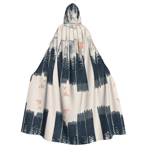 Gongjuy Wilderness Fox Art Partyumhang für Erwachsene, Halloween-Zauberer, Übergröße, Horror-Umhang mit Kapuze Gongjuy Wilderness Fox Art Partyumhang für Erwachsene, Halloween-Zauberer, Übergröße, Horror-Umhang mit Kapuze von Gongjuy