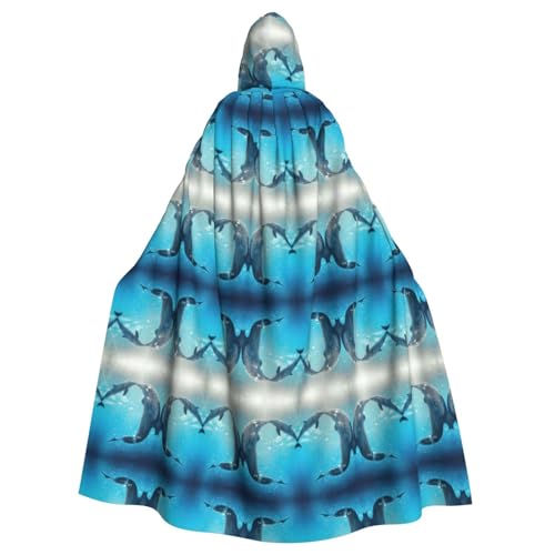 Gongjuy Winter The Dolphin Adult Party Cloak Clothing Accessories, Adult Halloween Wizard Plus Size Hooded Horror Cloak von Gongjuy
