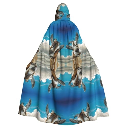 Partyumhang mit blauem Ziegenaufdruck, für Erwachsene, Halloween, Zauberer, Übergröße, Horror-Umhang mit Kapuze Partyumhang mit blauem Ziegenaufdruck, für Erwachsene, Halloween, Zauberer, Übergröße, Horror-Umhang mit Kapuze von Gongjuy